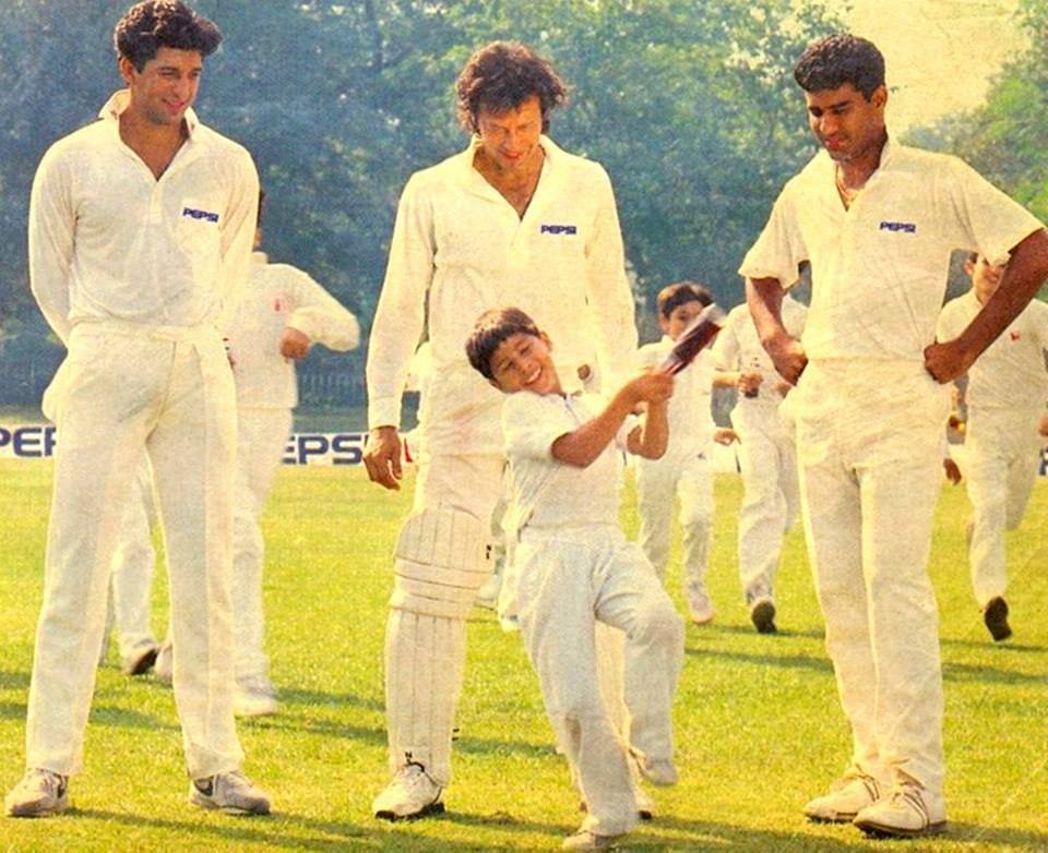 Imran khan and two other Pakistan Team legends Wasim Akram and Waqar Younas in a Pepsi Add.