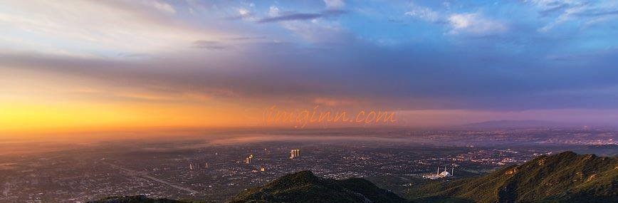 Redness of eve is at its peak. As some one beautifully captured the Beauty of Islamabad from Margalla hills.