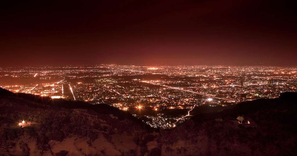 Not sure whether the beauty of Islamabad was captured from an air plane or from monal.