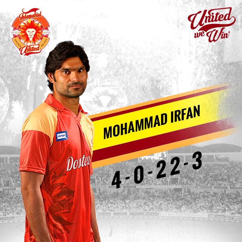 Muhammad Irfan in Islamabad United Uniform